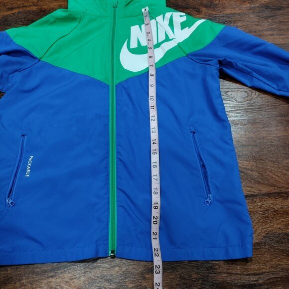 Nike Windbreaker Jacket and Tee Shirt Activewear Set Blue/Green/Black Boys Large - Picture 15 of 16